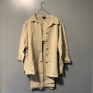 East 5th 2pcs linen tan pants suit size 12